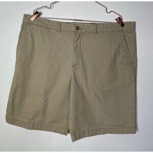 Tommy Hilfiger Mens Flat Front Stretch Chino Shorts Beige Size 40